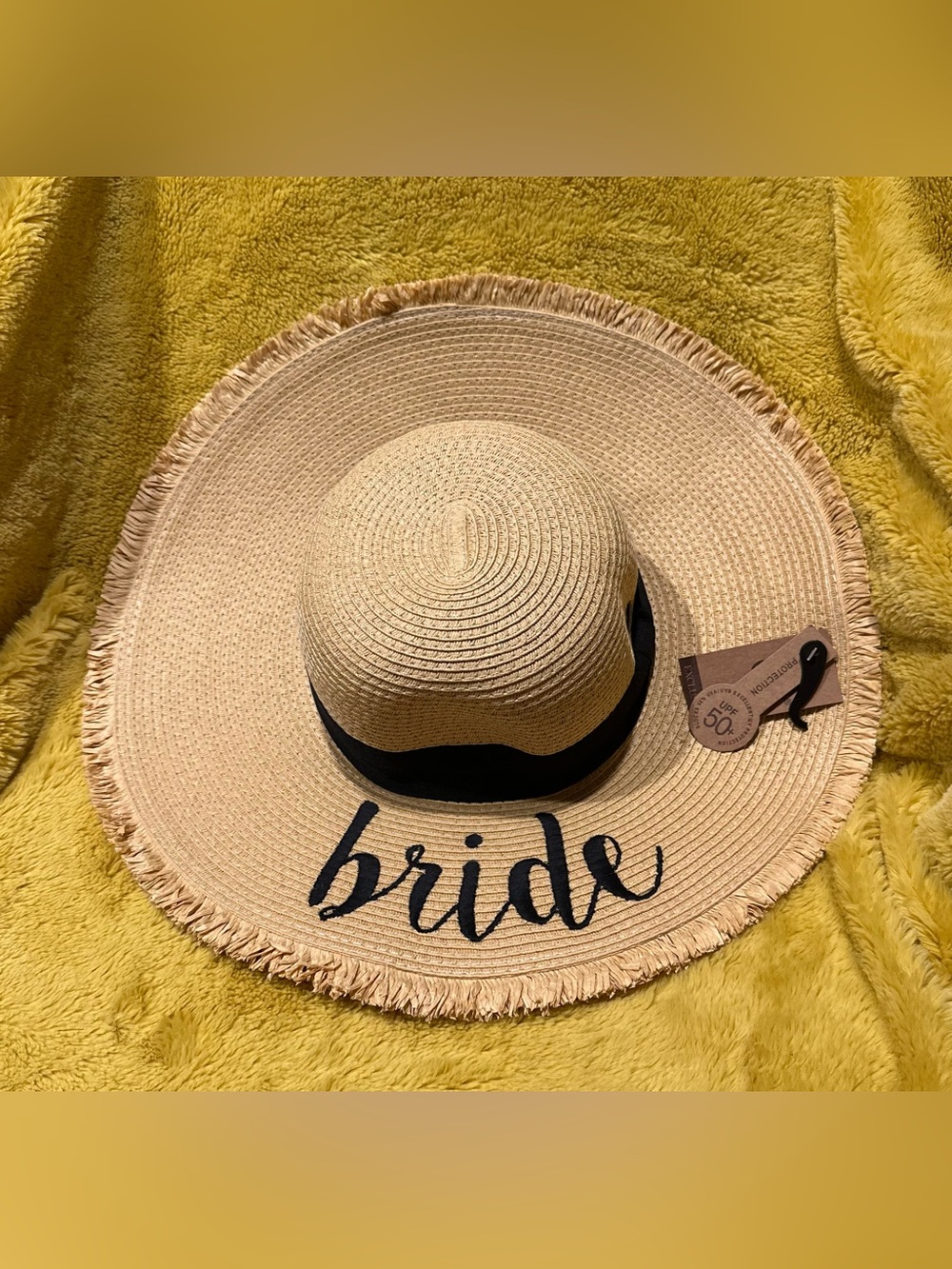 CC Women's Paper Weaved Beach Time Embroidered Quote Floppy Brim Sun Hat NWT